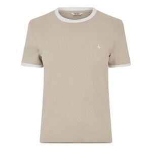 Jack Wills Womens/Ladies Trinkey Ringer T-Shirt / Stone